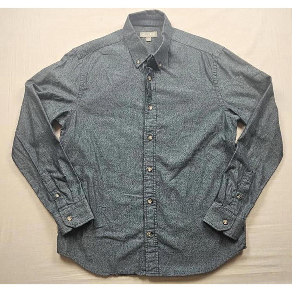 Ash & Erie Men's Flannel Shirt Navy Blue‎ Color Heather Cotton Small